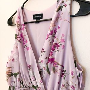 Lavender spring flower midi dress